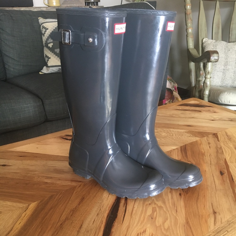 Dark grey hunter boots 7